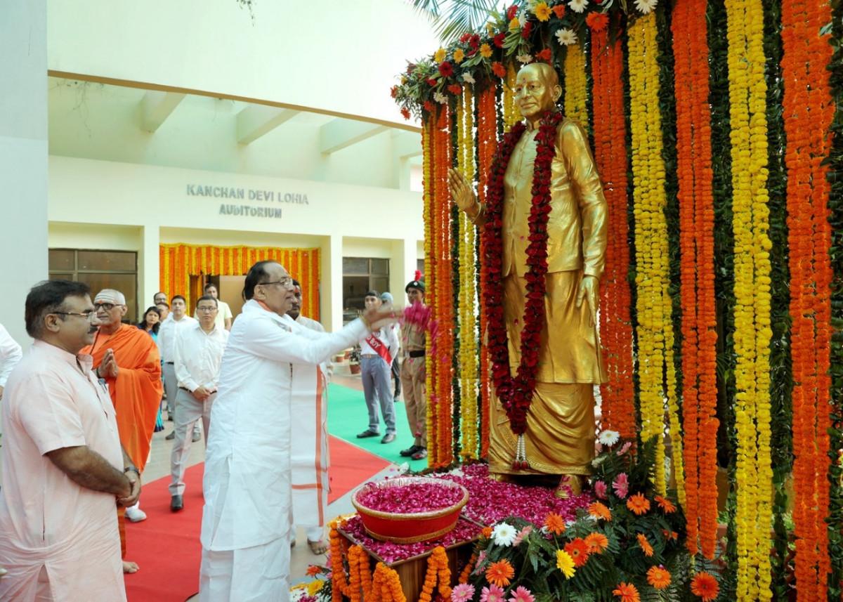DSB International Public School, Rishikesh, organized a grand tribute ceremony on 8th September to commemorate the  punyatithi of Brahmleen Param Pujya Gurudev Shri Devendra Swaroop Brahmachari Ji Maharaj. The event was attended by devotees, school family, dignitaries, and local citizens. The ceremony began with a devotional performance by students, followed by the lighting of lamps and floral tributes to Gurudev.  Mahamandalas, including Umakant Maharaj, Harichetananda, Lalitanand Giri and Devgiri, paid their respects by offering floral tributes to Gurudev's portrait. Dr. Ajay Dhasmana, Director of Himalayan Hospital, was also present. The ceremony included the release of a book titled 